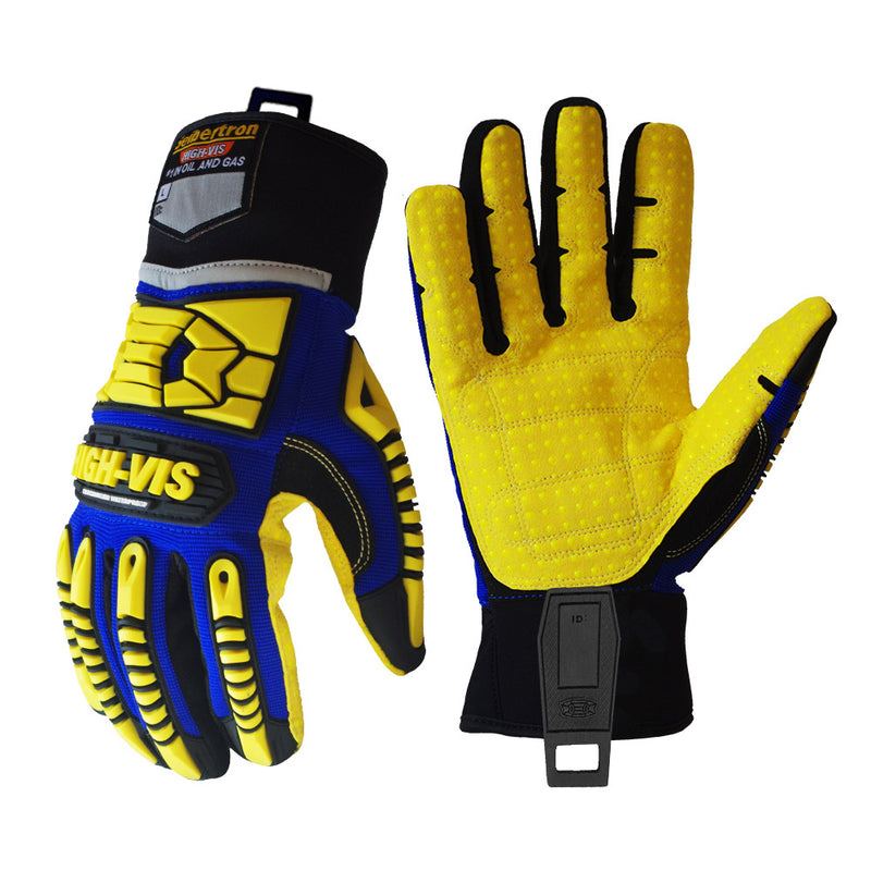 seibertron-gallery:sdxw-safety-gloves-20260715 | product:sdxw | color:Blue Yellow | slot:1 | Seibertron HIGH-VIS SDXW safety gloves white background product image