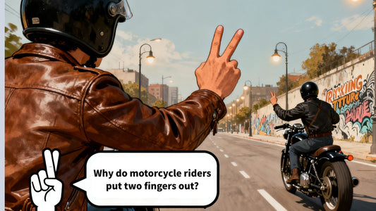 Why do motorcycle riders put two fingers out?
