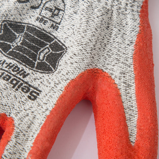 HPPE cut resistant work gloves with nitrile coated sandy grip palm