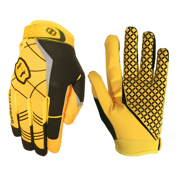 color:Adult Yellow | Seibertron adult football receiver gloves white background main image