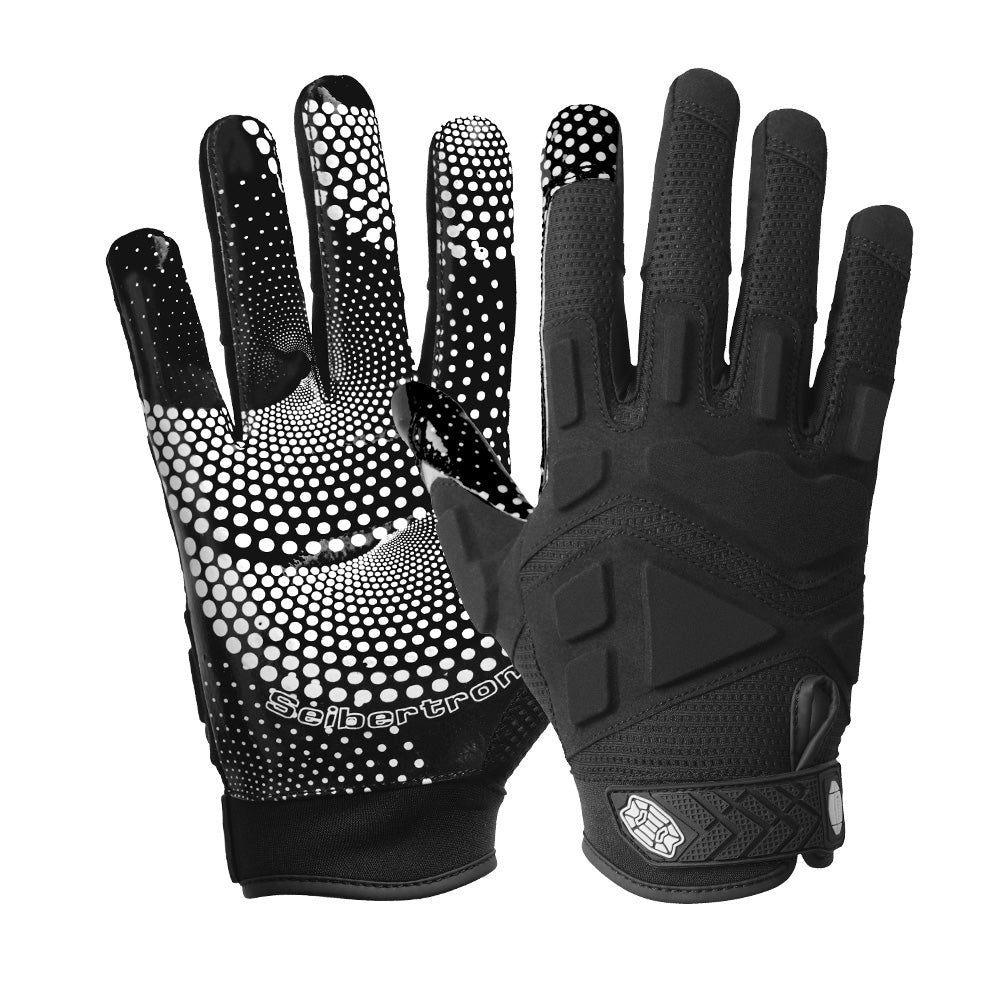 color:Black | Seibertron H.P.I.R.G football receiver gloves white background main image