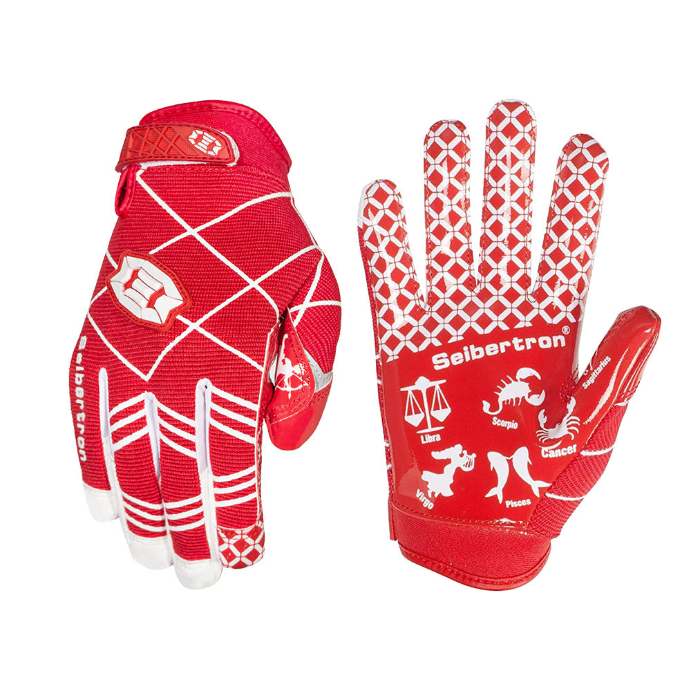 Guantes de fútbol Seibertron Pro 3.0 Twelve Constellations Elite Ultra-Stick para receptor deportivo, para jóvenes