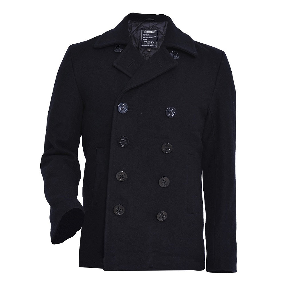 Mens Pea Coats Woolen Coat US Navy Type 80% Wool USN Seibertron - Seibertron
