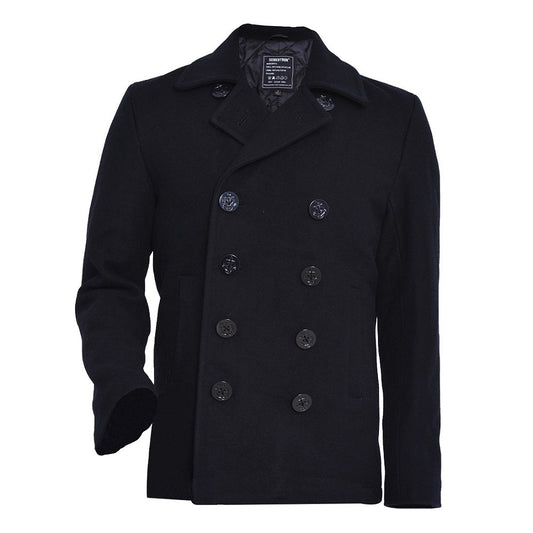 Mens Pea Coats Woolen Coat US Navy Type 80% Wool USN Seibertron - Seibertron