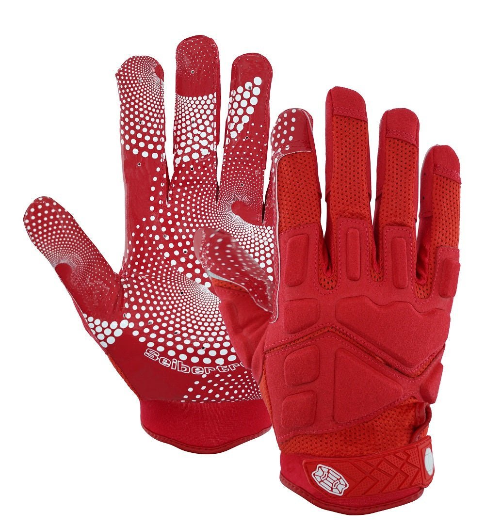 color:Red | Seibertron G.A.R.G 2.0 football receiver gloves white background main image