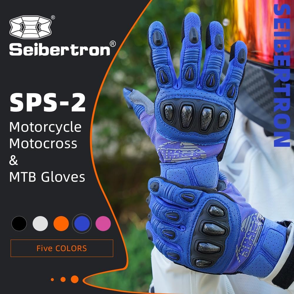 Seibertron SPS-2 Full Finger Unisex Touchscreen Road Racing Motorcycle MTB Sports Gloves - Seibertron