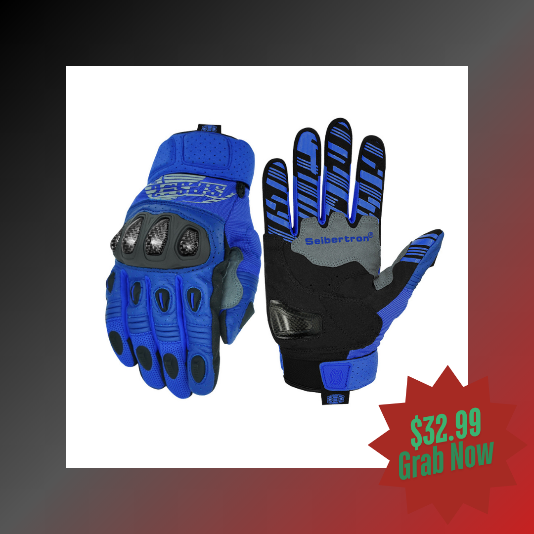 blue motocross gloves