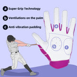 color:Pink | Seibertron B-A-R PRO 2.0 baseball and softball batting gloves image 02