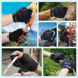 color:Black | Seibertron Half Finger Climbing Sailing Gloves half finger padded palm climbing rope gloves image 05