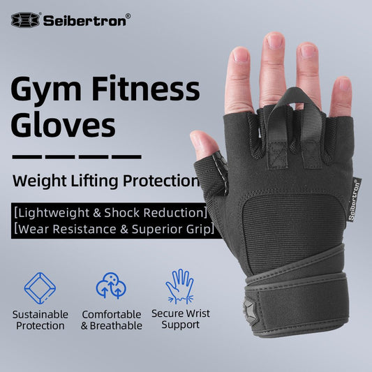 color:all | Seibertron Fitness Gloves weightlifting gloves with long wrist wraps image 01