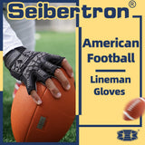 color:Black | Seibertron Lineman 2.0 half finger football lineman gloves image 02