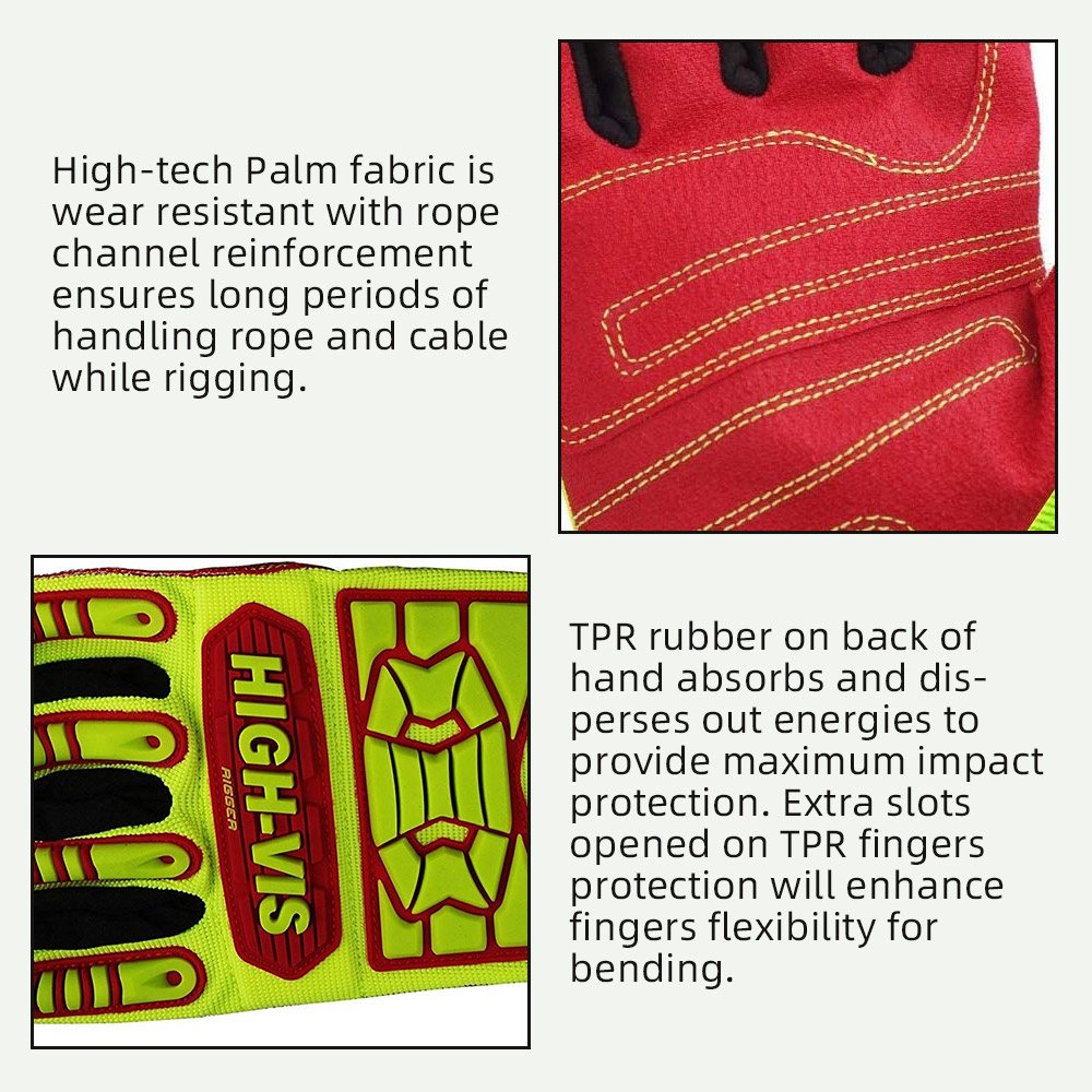 color:all | Seibertron HIGH-VIS HRIG anti-impact water-resistant rigger gloves with TPR protection image 04