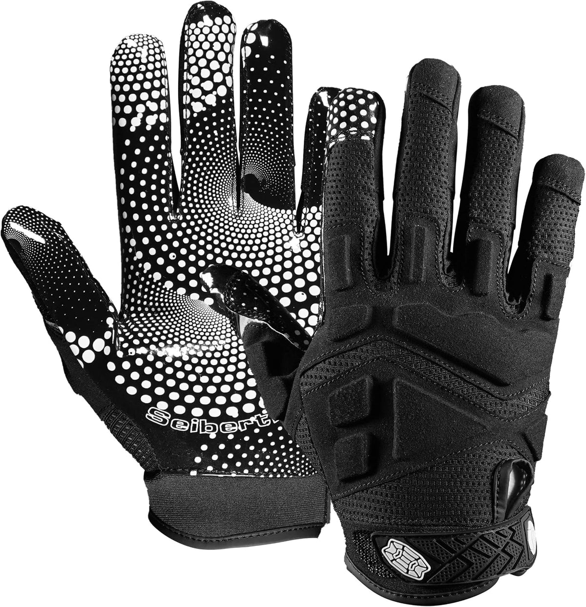color:Black | Seibertron G.A.R.G 2.0 football receiver gloves white background main image