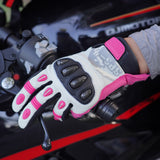 color:Pink | batch:sps4-scenes-20260716 | role:scene-02 | Seibertron SPS-4 winter rainproof motorcycle gloves pink riding scene 02