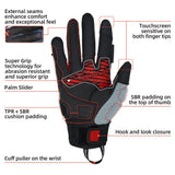 color:Black | Seibertron SPS-10 breathable anti-slip touchscreen leather motorcycle gloves image 09