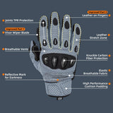 color:Gray | Seibertron SPS2 Plus summer motorcycle gloves with carbon fiber knuckle protection image 20
