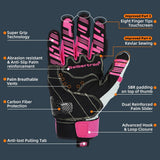 color:Pink | Seibertron SPS2 Plus summer motorcycle gloves with carbon fiber knuckle protection image 33