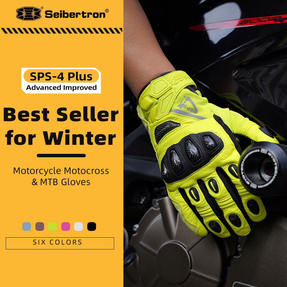 color:Yellow | Seibertron SPS-4 Plus 3M Thinsulate winter leather motorcycle gloves image 21