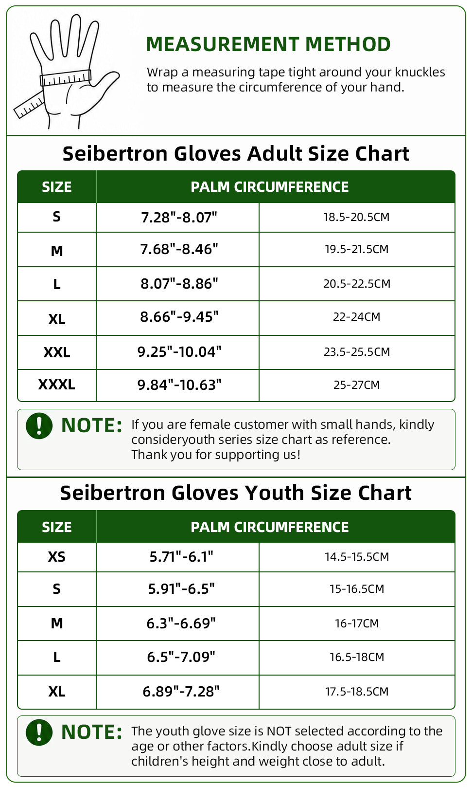 Seibertron SPS-9 Half Finger half finger adult and youth motorcycle gloves size chart